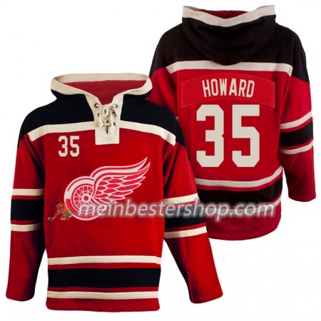 Detroit Red Wings Jimmy Howard 35 Rot Sawyer Hooded Sweatshirt - Herren Detroit Red Wings Jimmy Howard 35 Rot Sawyer Hooded Sweatshirt - Herren